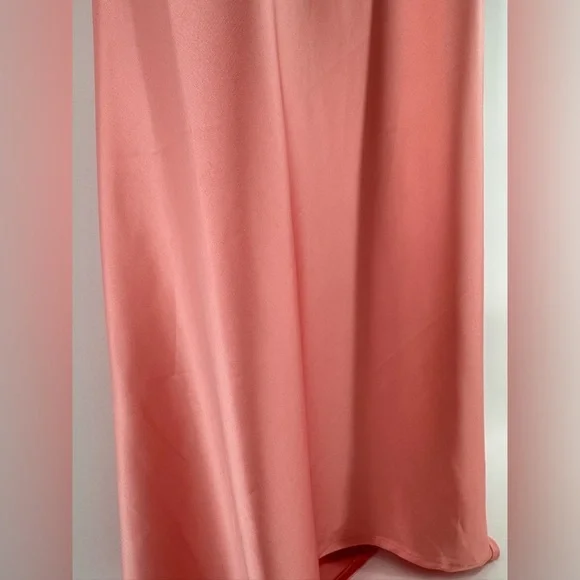 Klesis Pink Midi Satin dress with V-neck open back - Picture 4 of 8